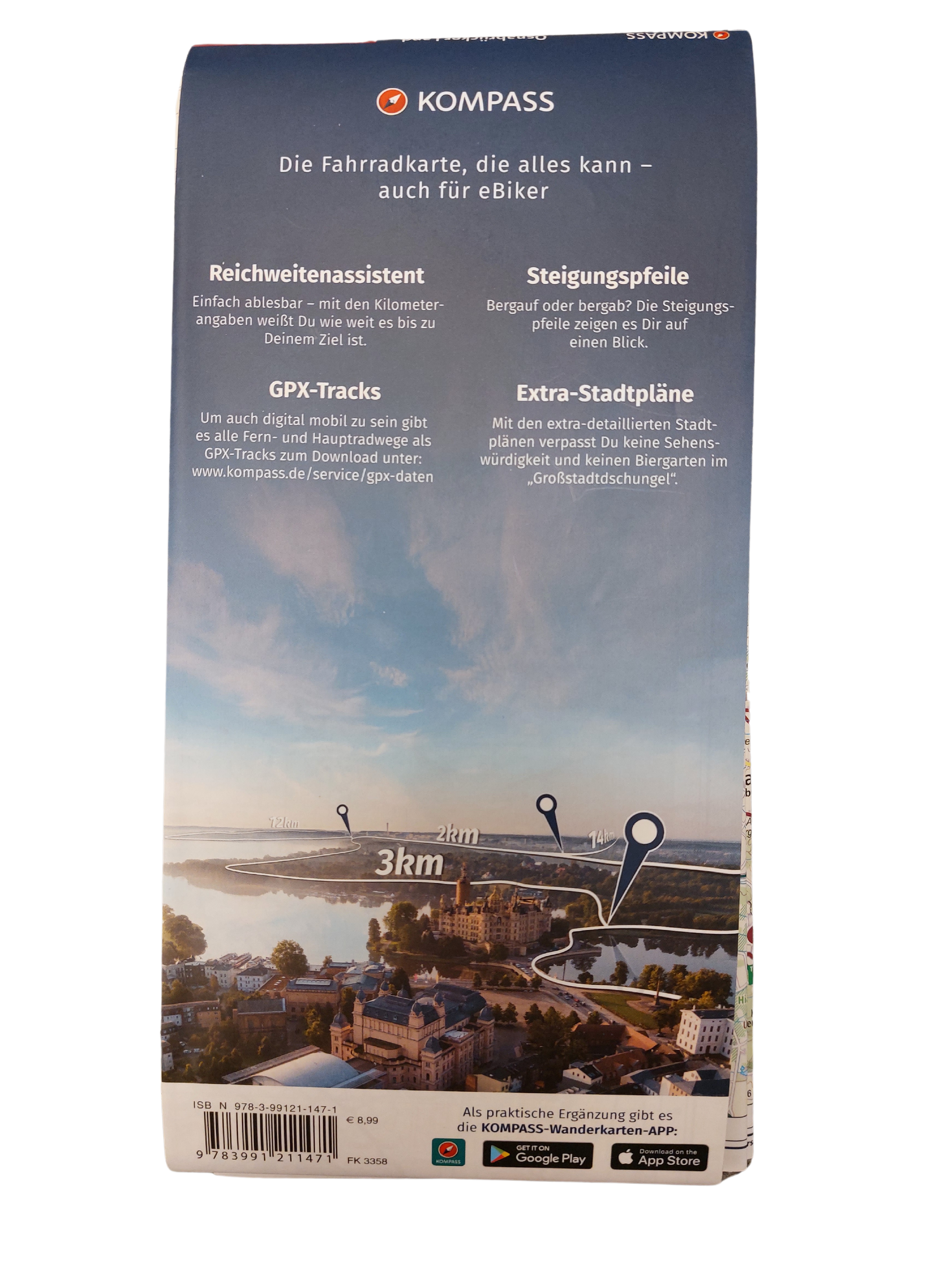 Radfahrkarte: Osnabrücker Land Grafschaft Bentheim Enschede  - KOMPASS