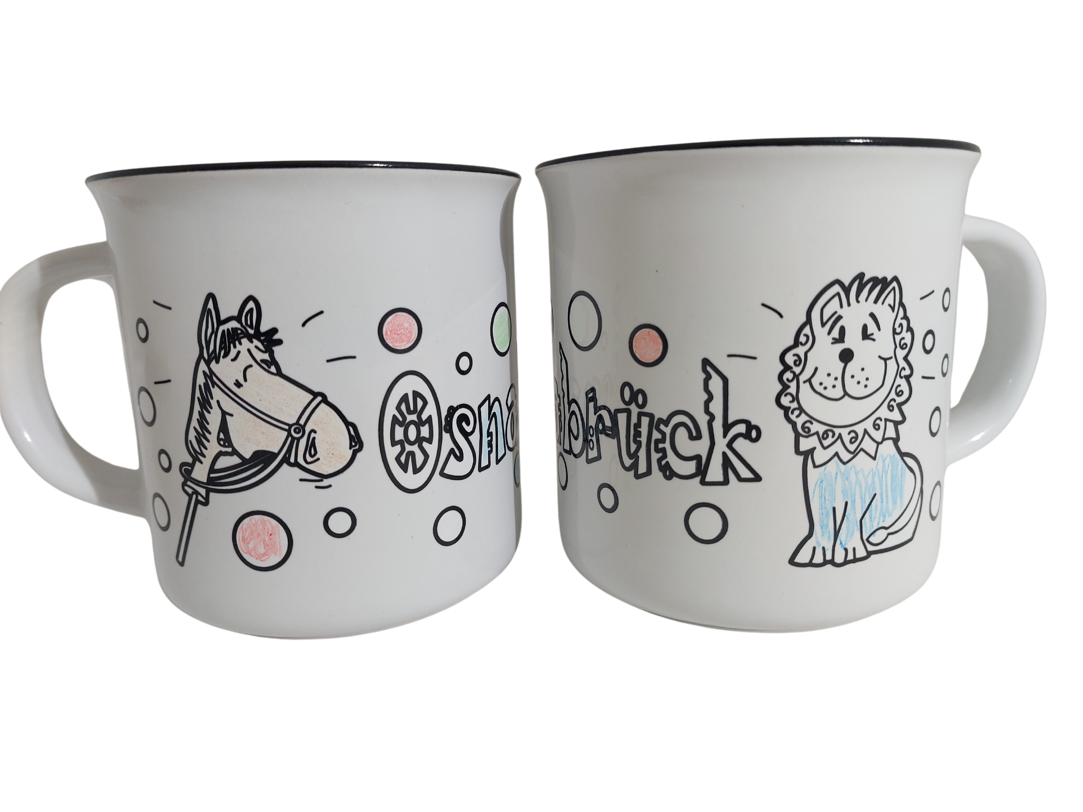 Tasse: "Bemal mich Tasse" mit Löwenpudel und Steckenpferd