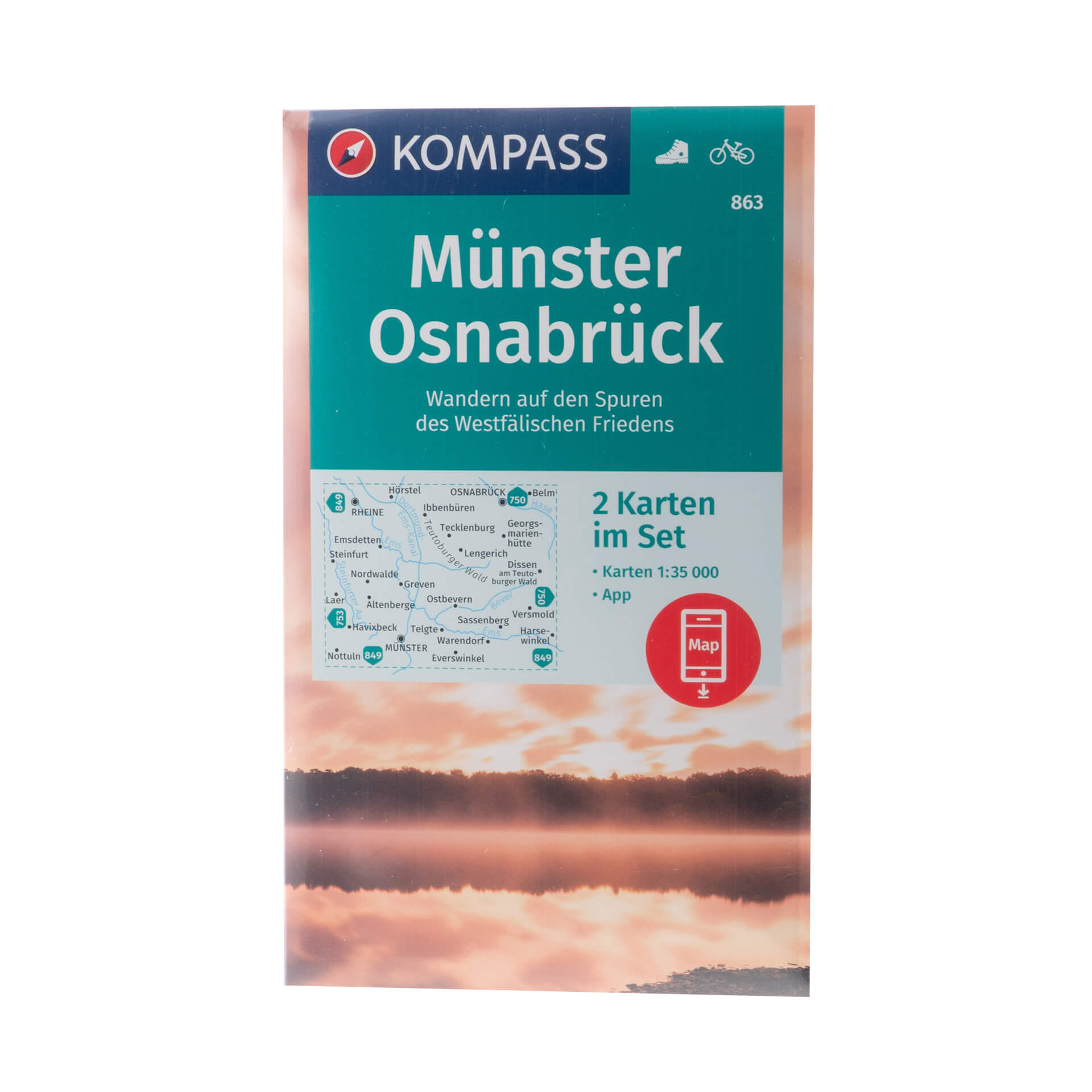 Wanderkarte: Kompass Münster-Osnabrück